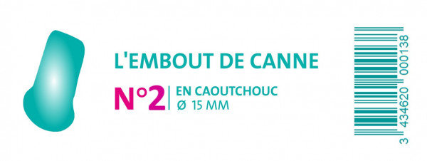 EMBOUT CANNE CAOUTCHOUC - N°2 - 15 MM - visuel 1