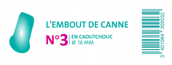 EMBOUT CANNE CAOUTCHOUC - N°3 - 16 MM - visuel 1