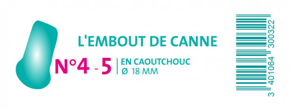 EMBOUT CANNE CAOUTCHOUC - N°4/5 - 18 MM - visuel 1