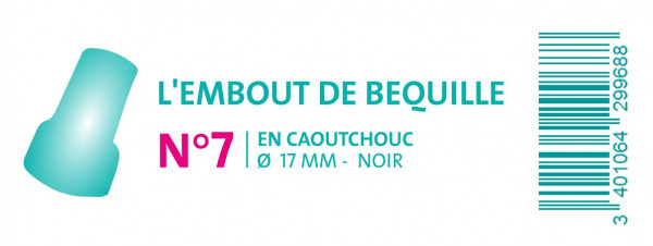 EMBOUT BÉQUILLE CAOUTCHOUC - N°7 - NOIR - 17 MM - visuel 1