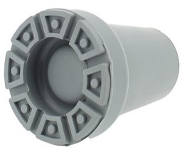 EMBOUT BÉQUILLE CAOUTCHOUC - N°6 - GRIS - 17 MM