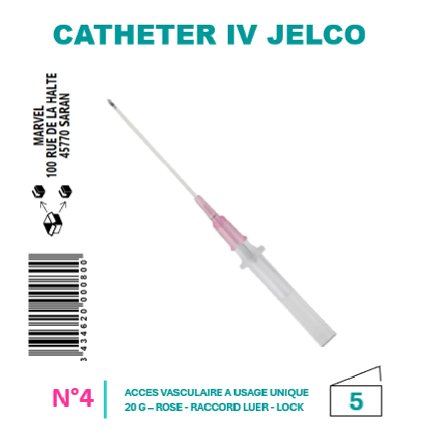 CATHÉTERS I.V. JELCO™ – ICU MEDICAL - G20 STÉRILE - ROSE - BT5 - visuel 1