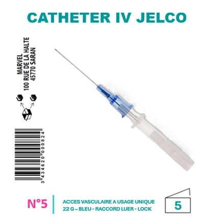 CATHÉTERS I.V. JELCO™ – ICU MEDICAL - G22 STÉRILE - BLEU - BT5 - visuel 1
