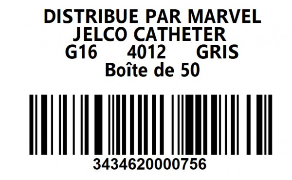 CATHÉTERS I.V. JELCO™ – ICU MEDICAL - G16 STÉRILE - GRIS - BT50 - visuel 1