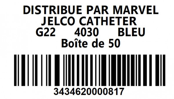 CATHÉTERS I.V. JELCO™ – ICU MEDICAL - G22 STÉRILE - BLEU - BT50 - visuel 1