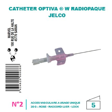 CATHÉTER OPTIVA®W AILETTES – ICU MEDICAL - G20 STÉRILE - ROSE - BT5 - visuel 1