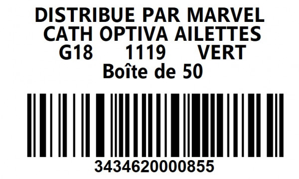 CATHÉTER OPTIVA®W AILETTES – ICU MEDICAL - G18 STÉRILE - VERT - BT50 - visuel 1