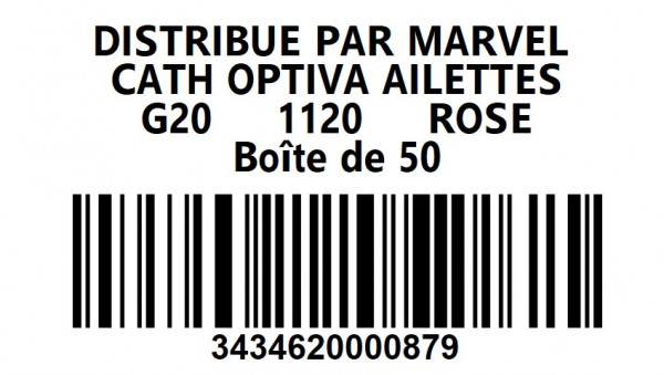 CATHÉTER OPTIVA®W AILETTES – ICU MEDICAL - G20 STÉRILE - ROSE - BT50 - visuel 1