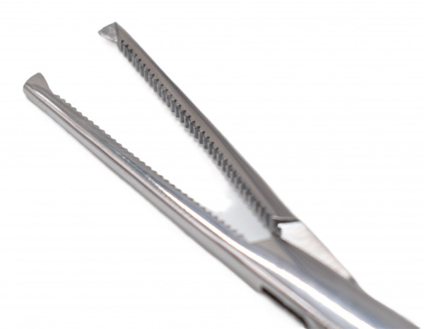 PINCE KOCHER INOX - DROITE AVEC GRIFFES - 13CM - visuel 2