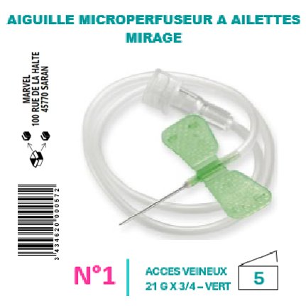 AIGUILLE MICROPERFUSEUR MIRAGE - PIC SOLUTION - 8/10 G21 - VERT - BT5 - visuel 1