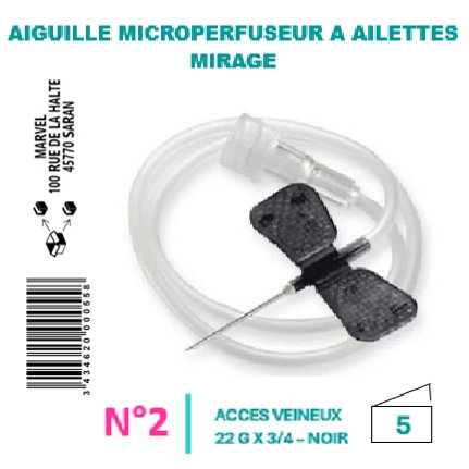 AIGUILLE MICROPERFUSEUR MIRAGE - PIC SOLUTION - 7/10 G22 - NOIR - BT5 - visuel 1