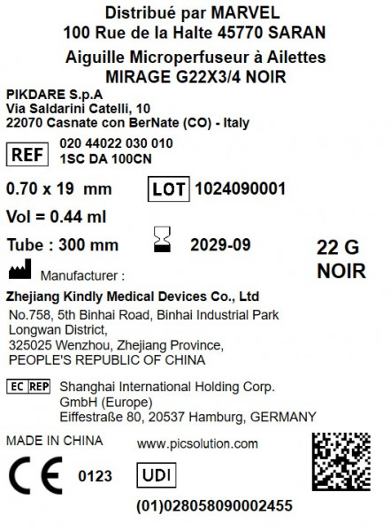 AIGUILLE MICROPERFUSEUR MIRAGE - PIC SOLUTION - 7/10 G22 - NOIR - BT5 - visuel 2