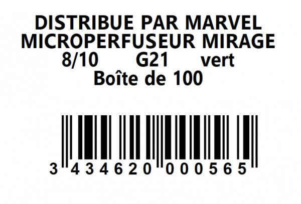 AIGUILLE MICROPERFUSEUR MIRAGE - PIC SOLUTION - 8/10 G21 - VERT - BT100 - visuel 1