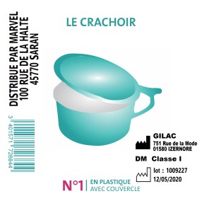 CRACHOIR PLASTIQUE - À COUVERCLE - visuel 1