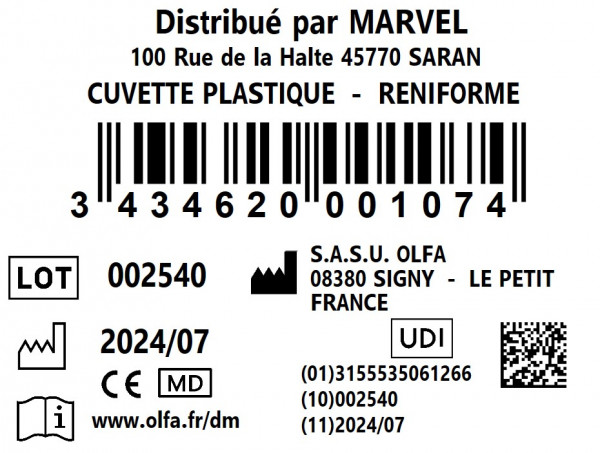 CUVETTE PLASTIQUE - RÉNIFORME - visuel 1