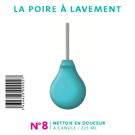 POIRE À LAVEMENT N°8 - 225ML + CANULE - visuel 1