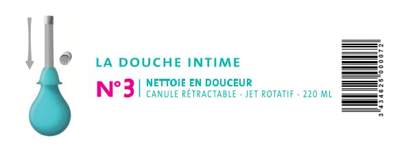POIRE DOUCHE INTIME N°3 - RÉTRACTABLE À JET ROTATIF - 220ML - visuel 1