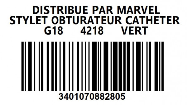 STYLET OBTURATEUR JELCO - ICU MEDICAL - G18 STÉRILE - VERT - visuel 1