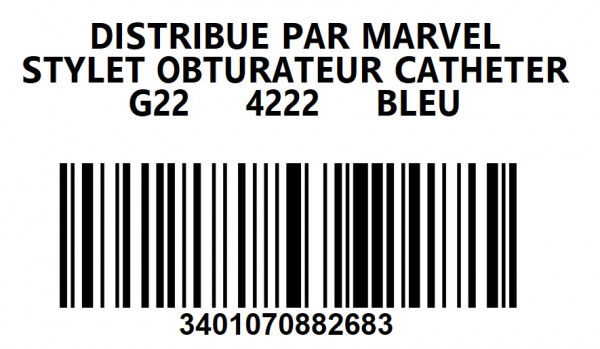 STYLET OBTURATEUR JELCO - ICU MEDICAL - G22 STÉRILE - BLEU - visuel 1