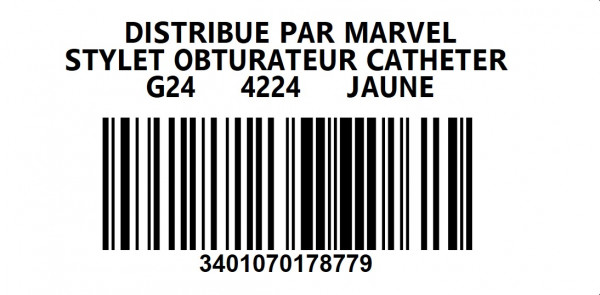 STYLET OBTURATEUR JELCO - ICU MEDICAL - G24 STÉRILE - JAUNE - visuel 1