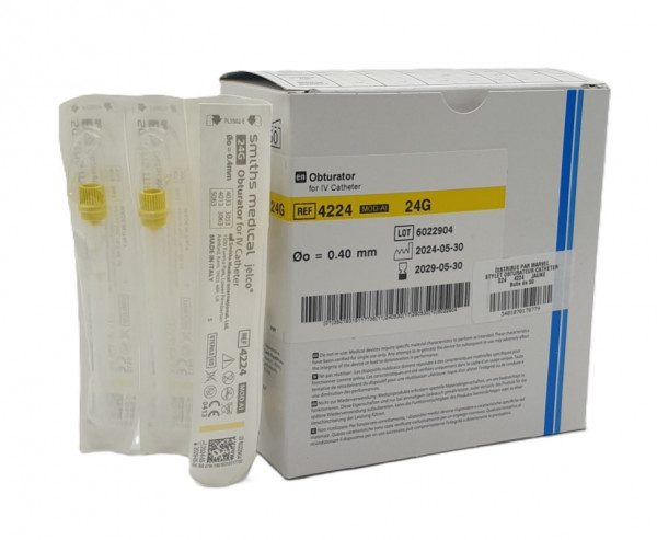 STYLET OBTURATEUR JELCO - ICU MEDICAL - G24 STÉRILE - JAUNE - visuel 2